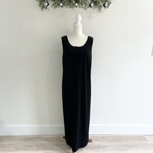 Vintage Sheri Martin Black Velvet Sleeveless whimsy goth Maxi Dress Size 18W